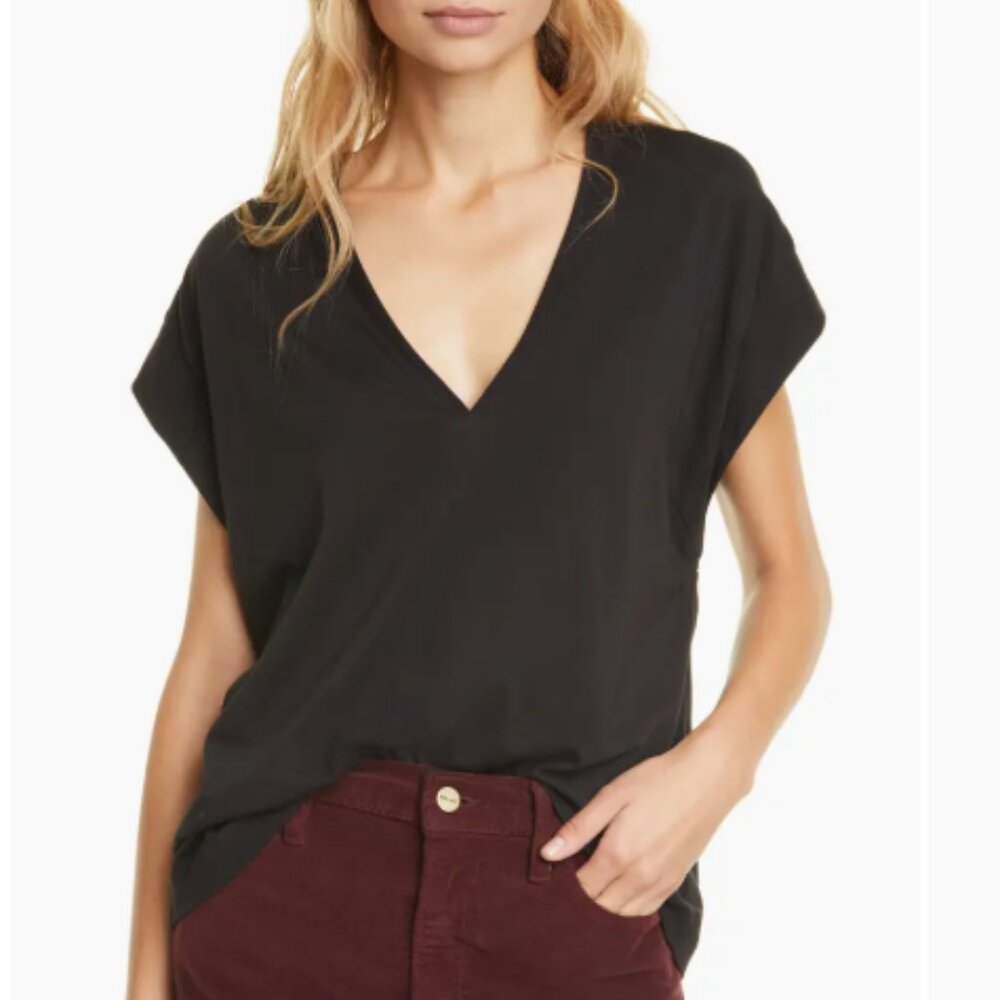 FRAME Le Mid Rise V-Neck T-Shirt